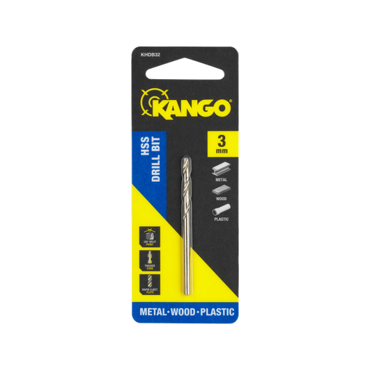 Kango 3mm HSS Drill Bit - Precision, Durability, 135° Split Point, Rapid Eject Flute