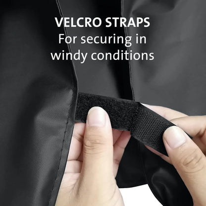 Jumbuck Black 6 Burner Hooded BBQ Cover, UV & Water Resistant, 175x65x100 cm