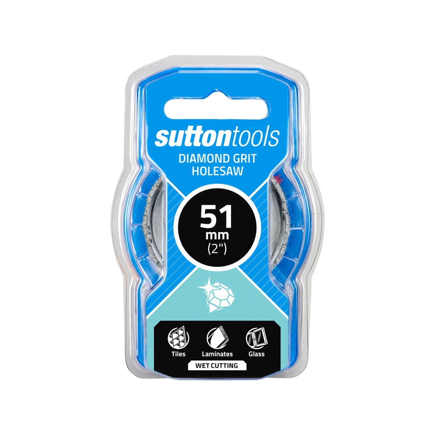 Sutton Tools 51mm Diamond Grit Holesaw, Deep Cutting, Heat Dissipation, Durable Steel