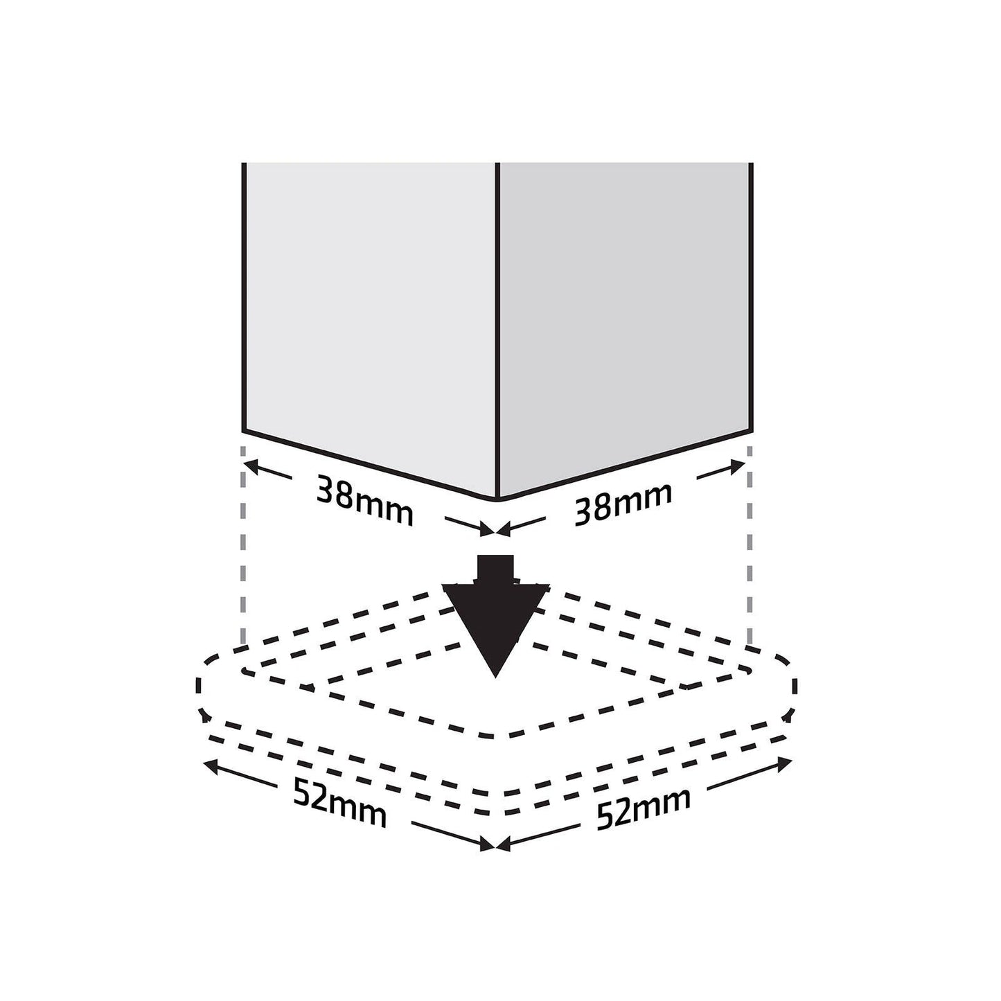 Surface Gard 38x38mm Square Carpet Castor Cup 4 Pack - Floor Protection & Versatile Compatibility