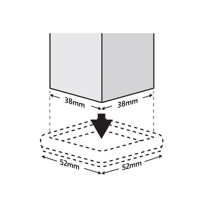 Surface Gard 38x38mm Square Carpet Castor Cup 4 Pack - Floor Protection & Versatile Compatibility