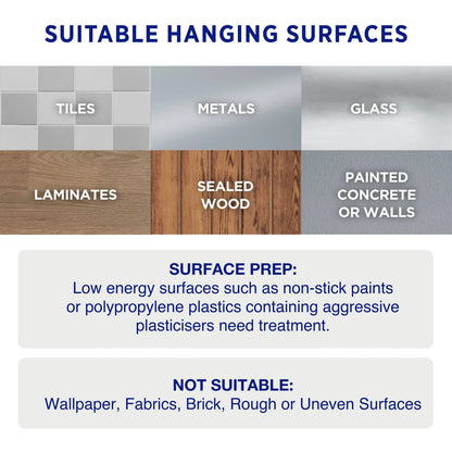 Permastik Extra Large Canvas Hangers 2 Pack, Self-Adhesive, Holds 3.5kg, No Drilling Required