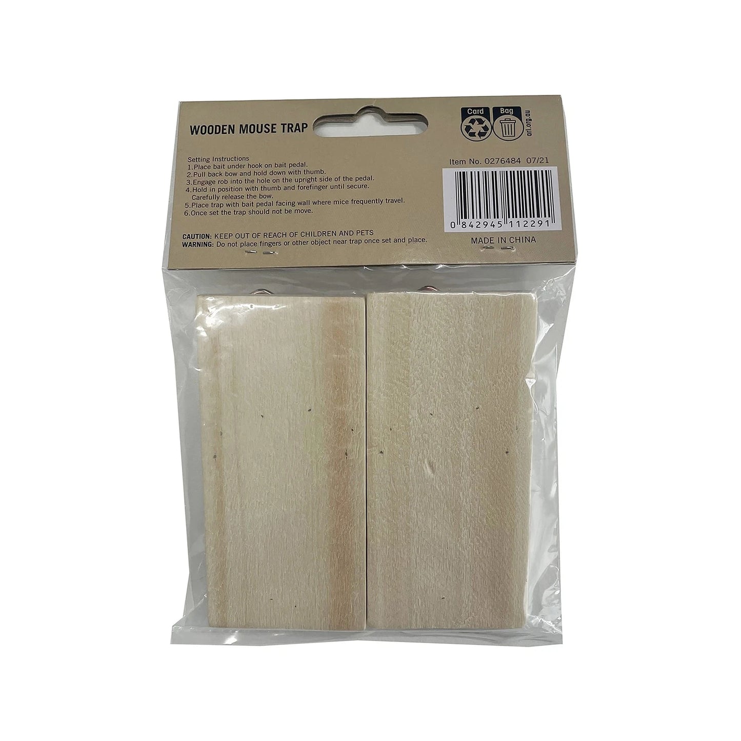 Wooden Mouse Trap 2-Pack - Traditional Timber, Easy Setup, Indoor/Outdoor Use