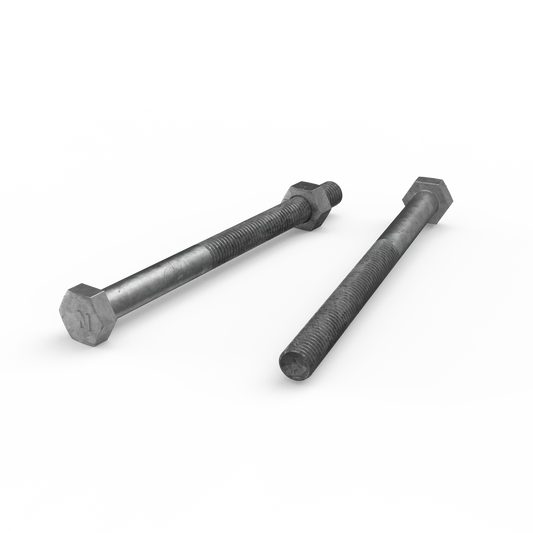 ZENITH M10 x 130mm Galvanised Hex Head Bolts & Nuts - Corrosion Resistant, AS Compliant