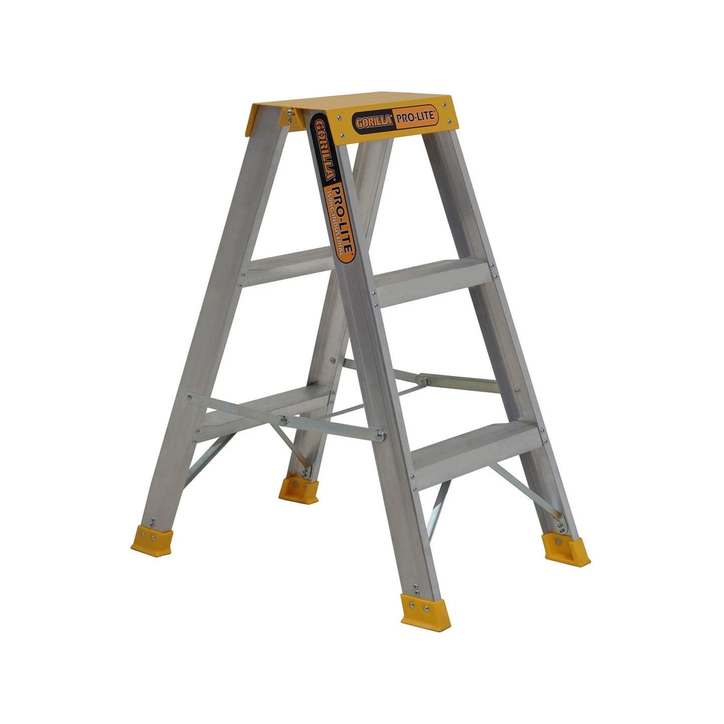 Gorilla 150kg Pro-Lite 3 Step Double Sided Aluminium Ladder, Lightweight & Durable
