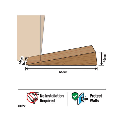 Adoored Large Dark Timber Door Wedge - Durable, Stylish, Universal Fit