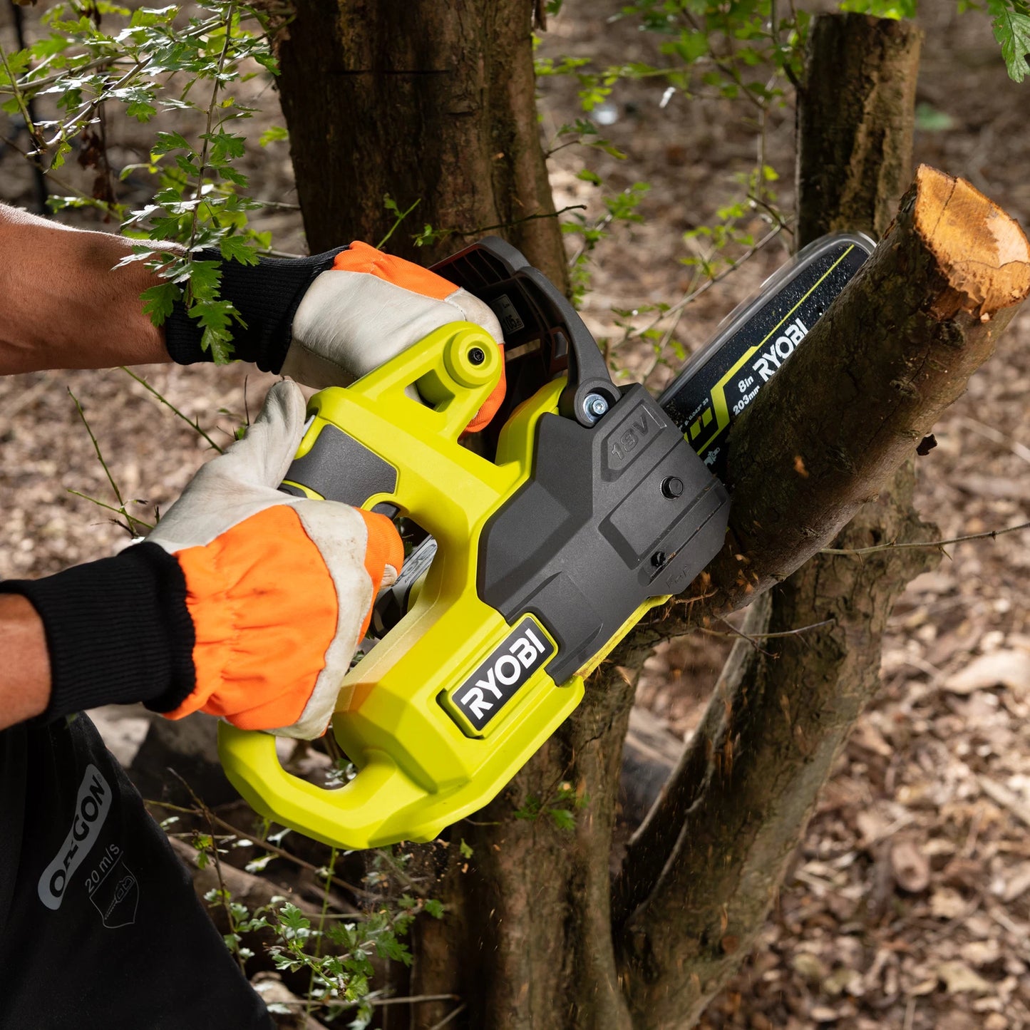 Ryobi One+ 18V Cordless 8" Pruning Chainsaw, Lightweight, No Oil Needed, Tool Only