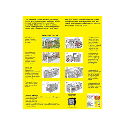 The Big Cheese Rat Cage Trap, Galvanised Steel, Indoor/Outdoor, Easy-Set, Safe Handling