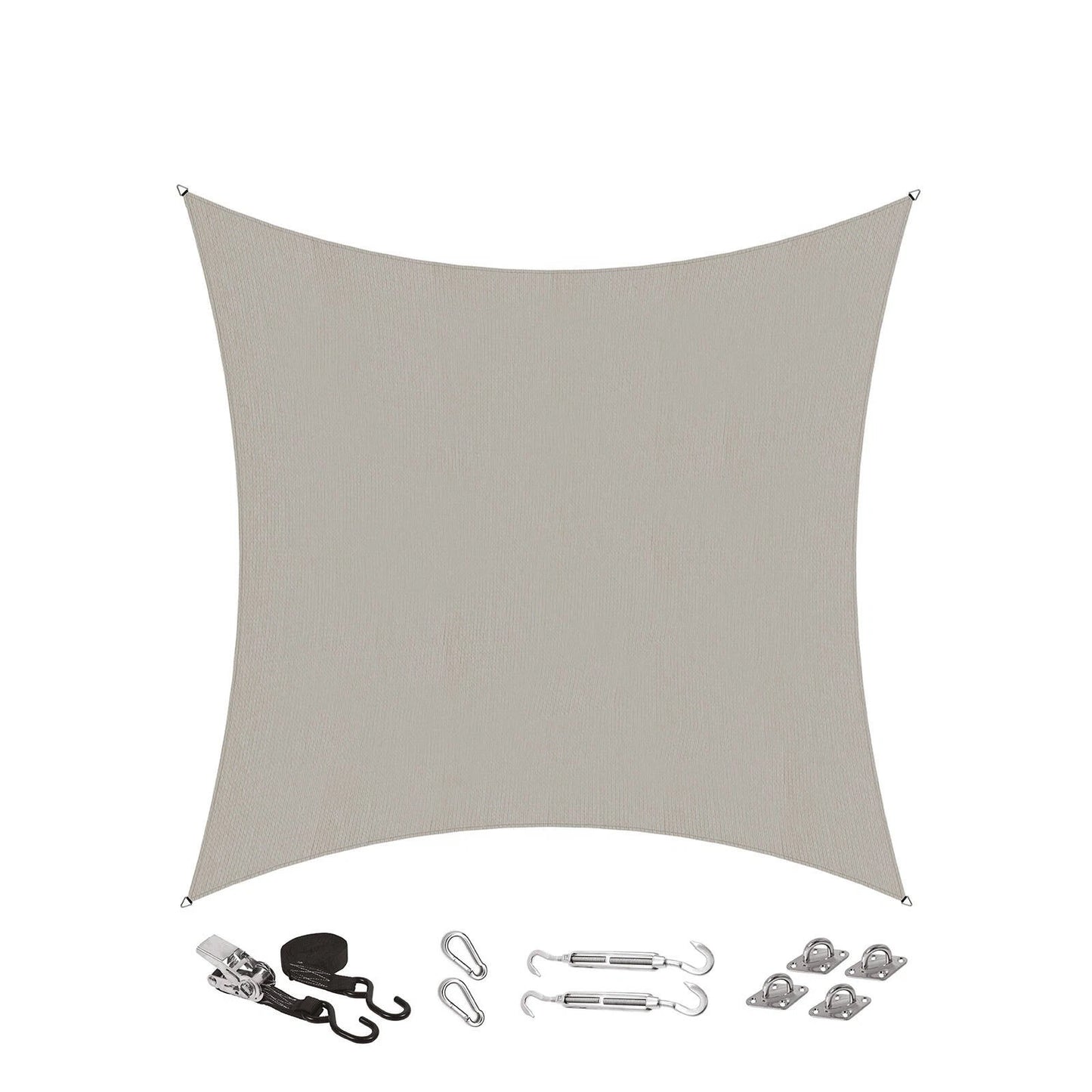 Coolaroo 5.4x5.4m Square Shell Shade Sail Kit - UV Protection, Heavy-Duty, 15-Year Warranty