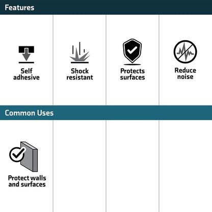 Surface Gard 13mm Black Foam Pad Floor Protection, 24 Piece - Reduces Scratches & Noise