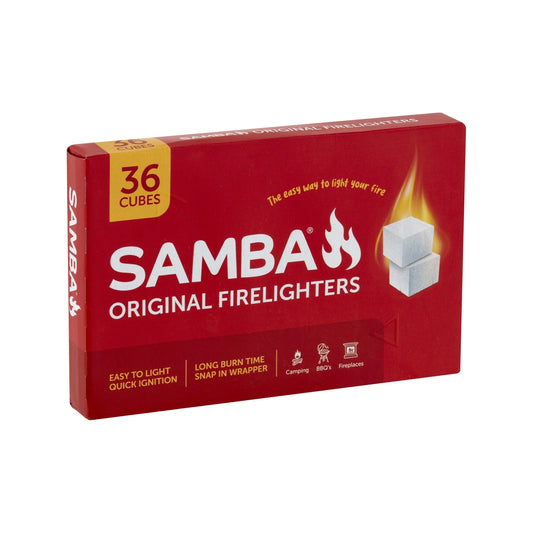 Samba Original Firelighters 36 Pack - Easy Light, Quick Ignition, Long Burn Time