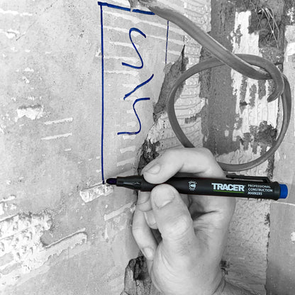 Tracer Blue Clog-Free Marker - Durable, Versatile for Construction & Industrial Use