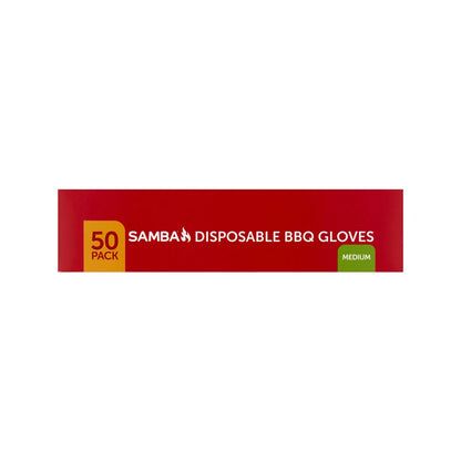 Samba Disposable BBQ Gloves 50 Pack - Medium Nitrile, FDA Approved, Micro Diamond Grip
