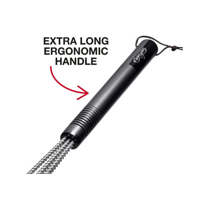 Char-Griller Triple Grid Helix Grill Brush, Stainless Steel Coils, Triple Head, 18" Length