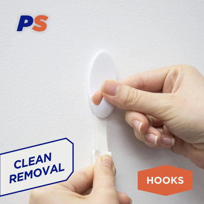 Permastik Medium Vogue Hooks 6 Pack - Self-Adhesive, Holds 1kg, Damage-Free, White