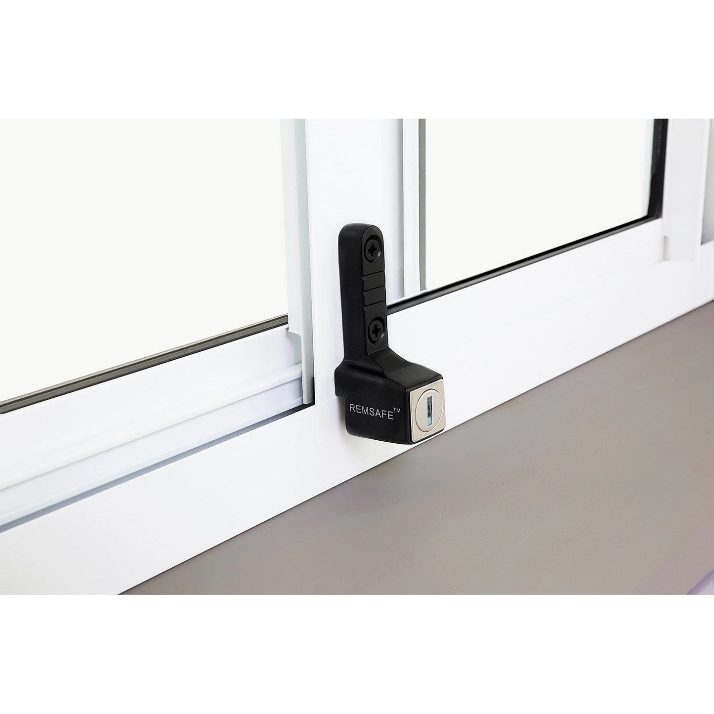 Remsafe Black LyLock Push Lock Window Restrictor for Sliding Aluminium Windows