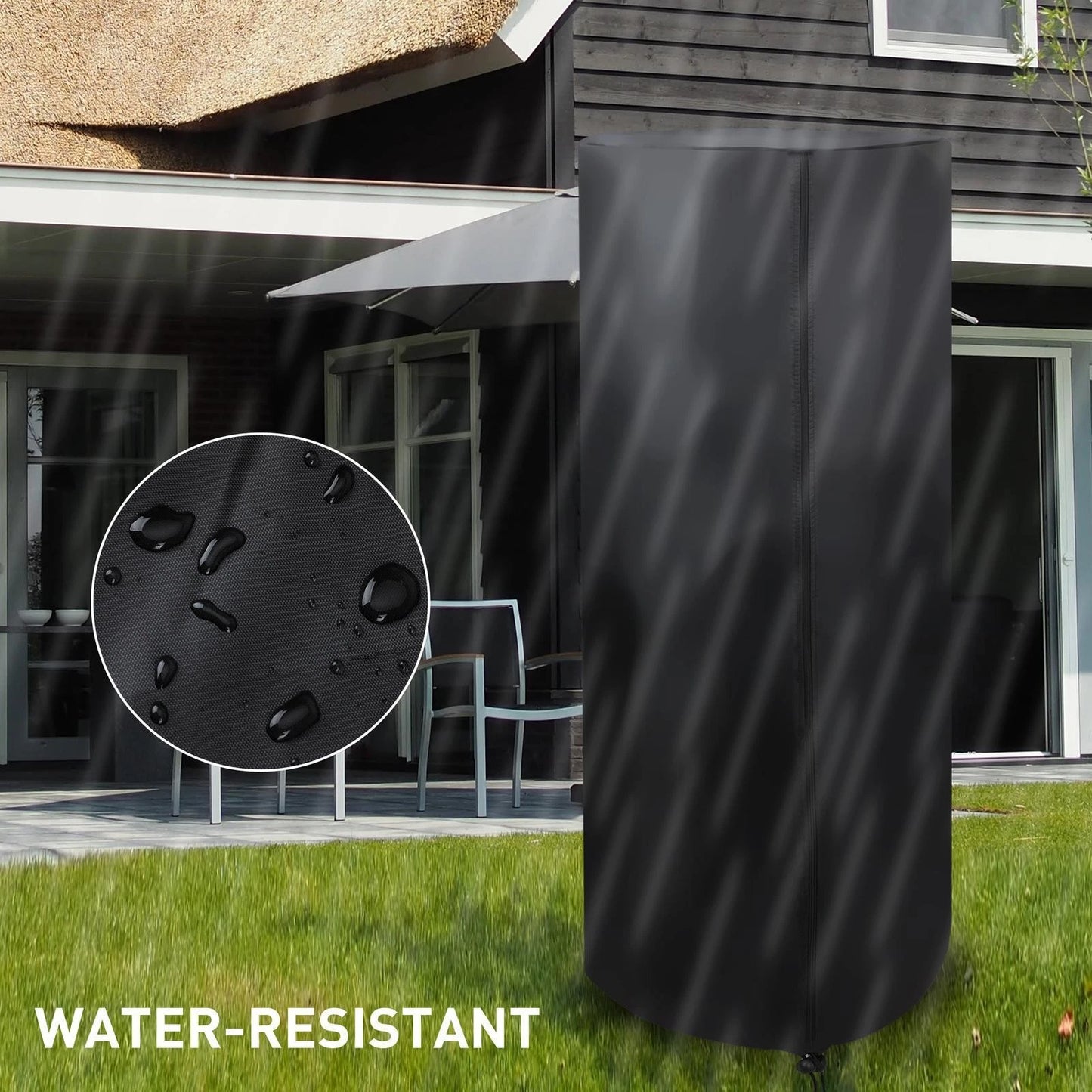 Jumbuck Universal Heater Cover, 123x46cm, Weatherproof 420D Oxford, Black