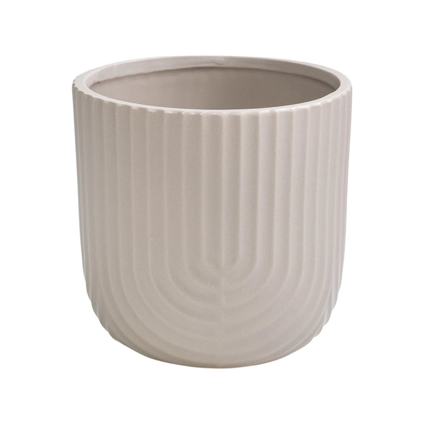 EDEN 17cm Beige Rainbow Ceramic Planter - Waterproof, Indoor/Patio, Trendy Design