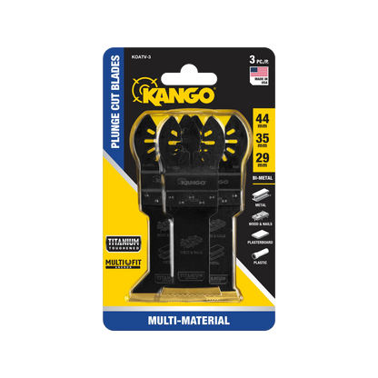 Kango 3-Piece Metal Plunge Cut Multi-Tool Blade Set, Titanium Coated, Universal Fit
