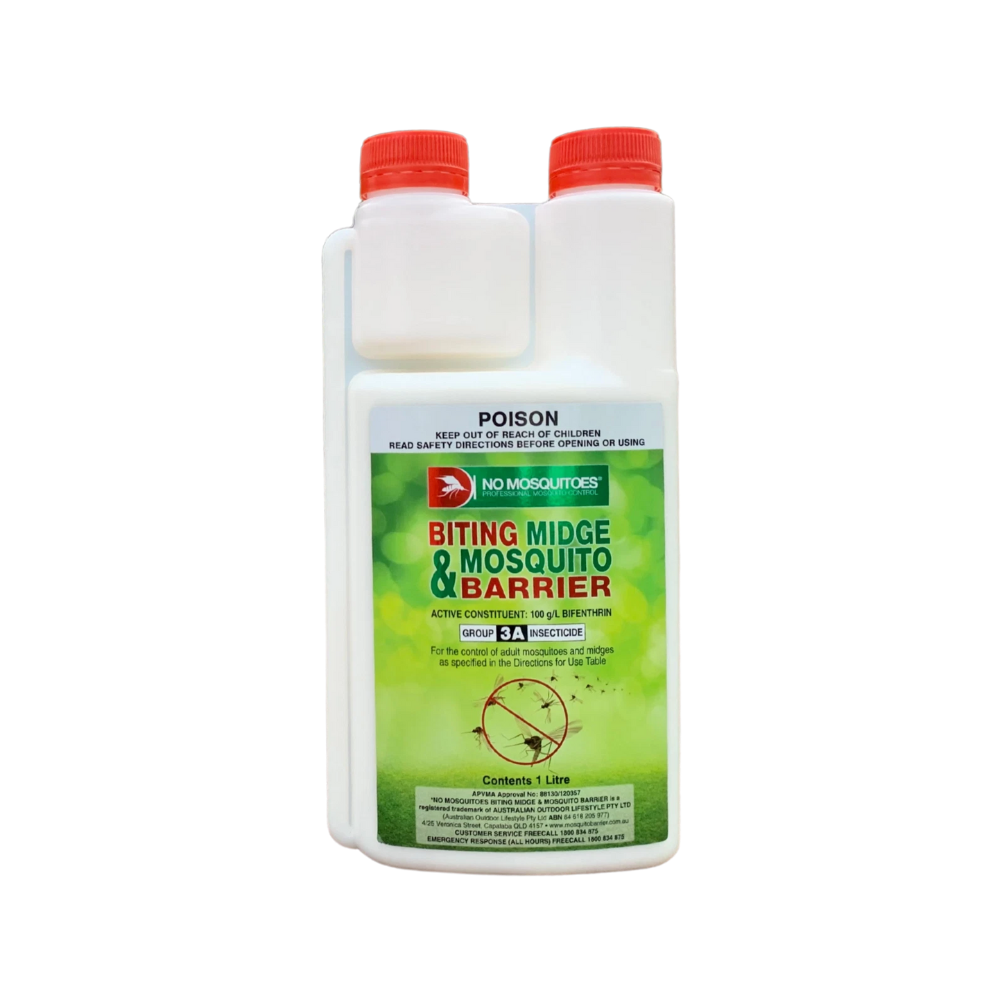 No Mosquitoes 1L Mosquito & Midge Spray, 6-Week Protection, Covers 1000m², Safe for Plants