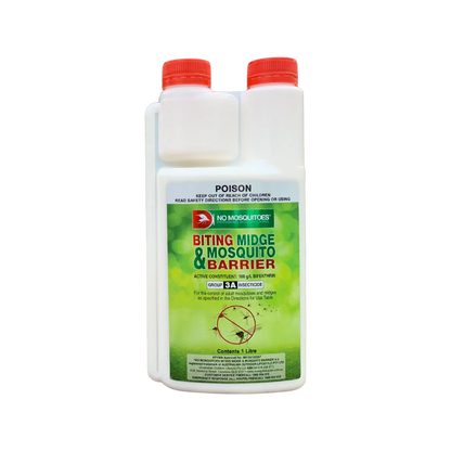 No Mosquitoes 1L Mosquito & Midge Spray, 6-Week Protection, Covers 1000m², Safe for Plants