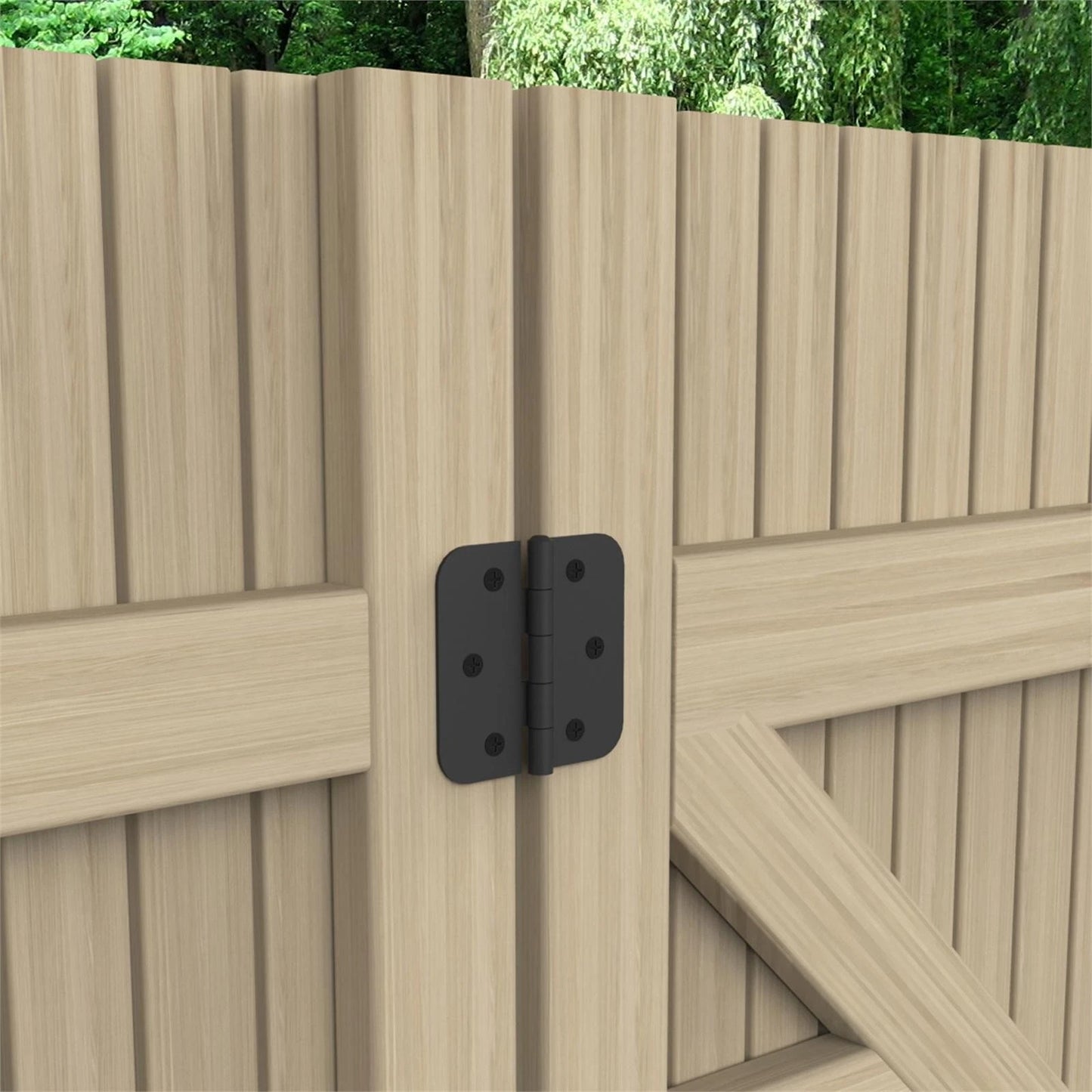 Zenith Matte Black 100mm Gate Radius Hinge - 2 Pack, Medium-Duty, Outdoor Use
