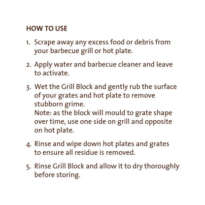 Jumbuck Grill Cleaning Block - Odourless, Non-Toxic, Eco-Friendly BBQ Cleaner