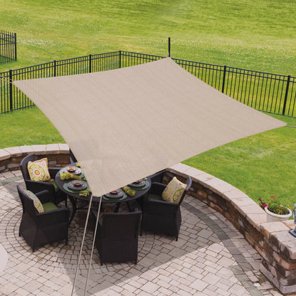 Coolaroo 3m Square Riverstone Shade Sail, 90% UV Block, Portable, Easy Setup