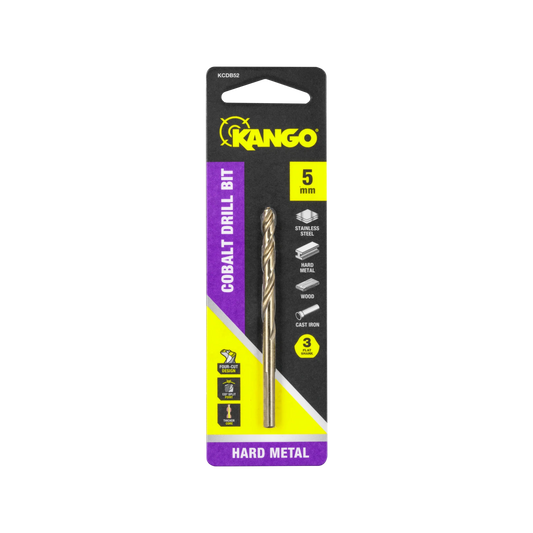 Kango 5mm Cobalt Drill Bit, 135° Split Point, Universal for Metal/Wood/Plastic