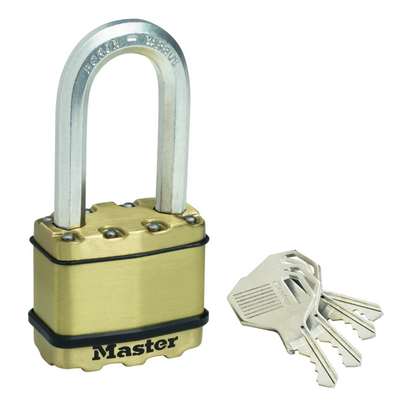 Master Lock 50mm Excell Long Shackle Padlock, Weather Resistant, Cut-Resistant Shackle