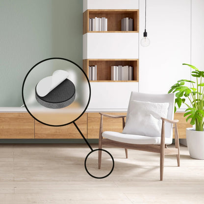 Slipstick 19mm Grey Round Wool Blended Floor Protection Felt Pads - 20 Pack