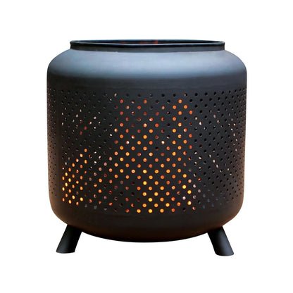 Glow Black Acheron Fire Pit - Durable Steel, 360° View, Easy Assembly, Outdoor Use