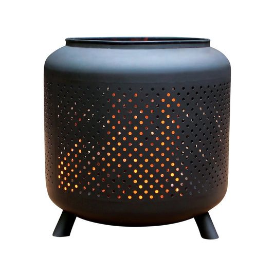 Glow Black Acheron Fire Pit - Durable Steel, 360° View, Easy Assembly, Outdoor Use