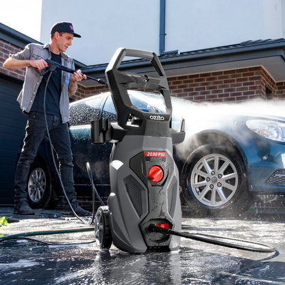 Ozito 1800W High Pressure Washer 2030PSI, Adjustable Spray, Onboard Storage, Easy Mobility