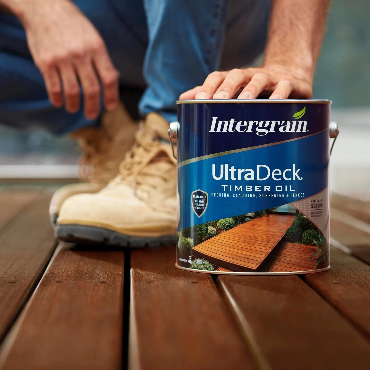 Intergrain UltraDeck Merbau Timber Oil 250ml - Water-Based, UV Resistant, Satin Finish
