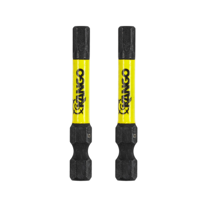 Kango Hypertorque 50mm HEX5 Impact Driver Bit 2 Pack, Magnetised Tips, Torsion Zone