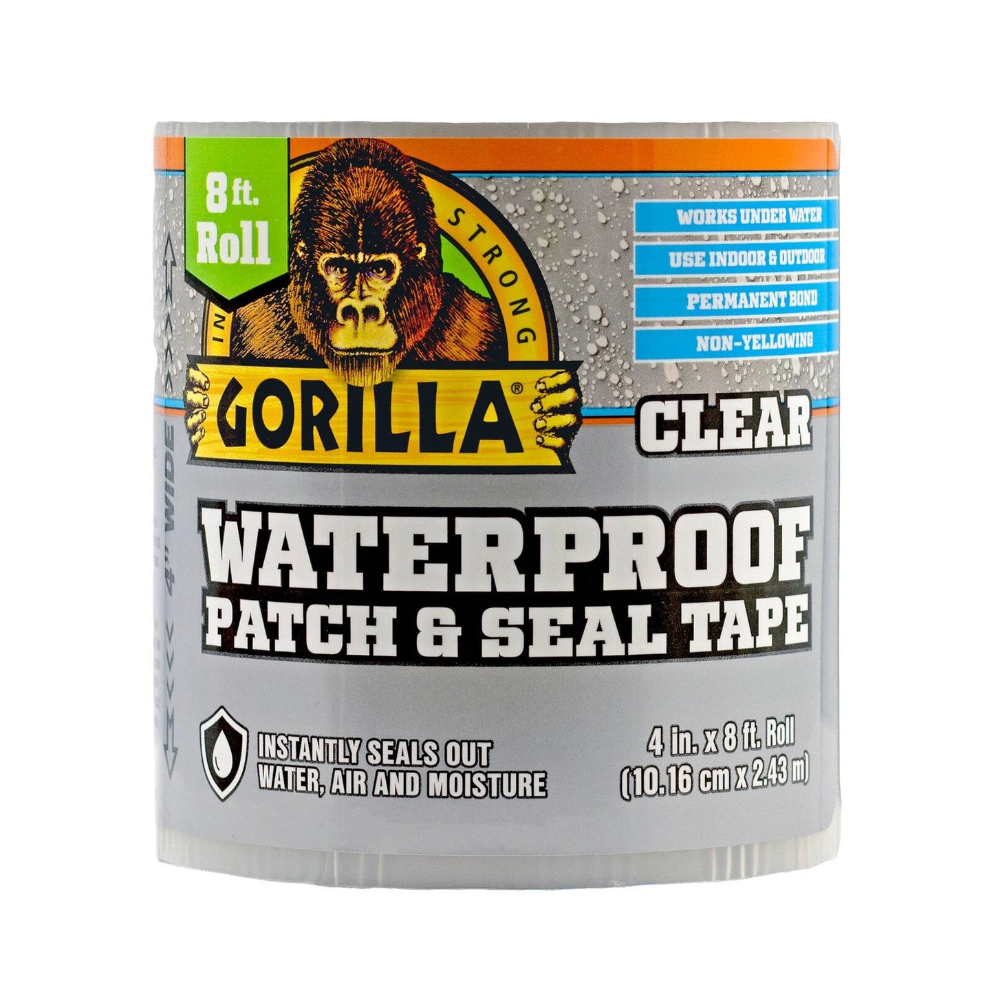 Gorilla 2.4m Clear Waterproof Patch & Seal Tape, UV Resistant, Indoor/Outdoor Use