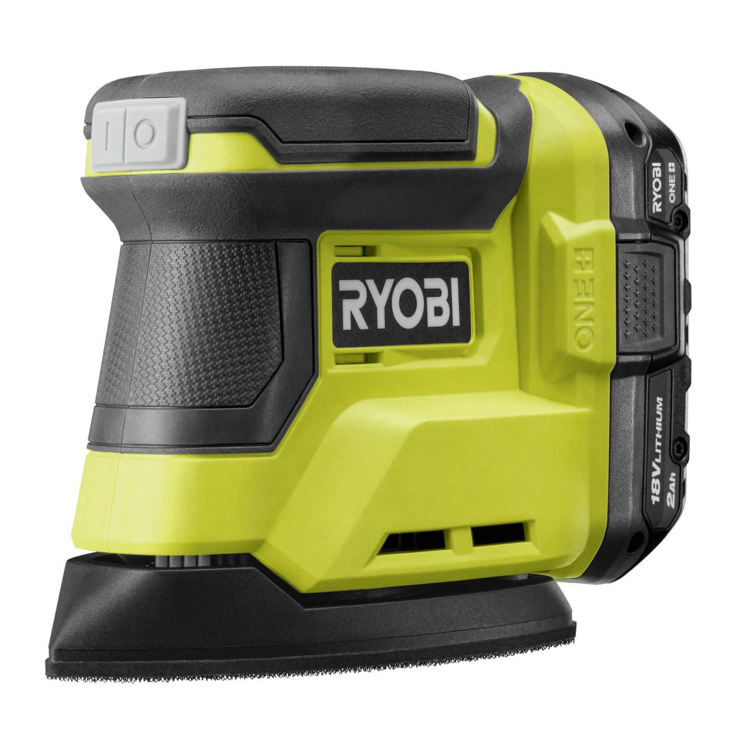 RYOBI 18V ONE+ Palm Sander Kit, Compact Design, 2.0Ah Battery, Dust Management