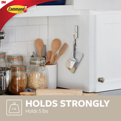 Command Large Marble Finish Adhesive Hook, Strong Hold, Damage-Free, Stylish Design