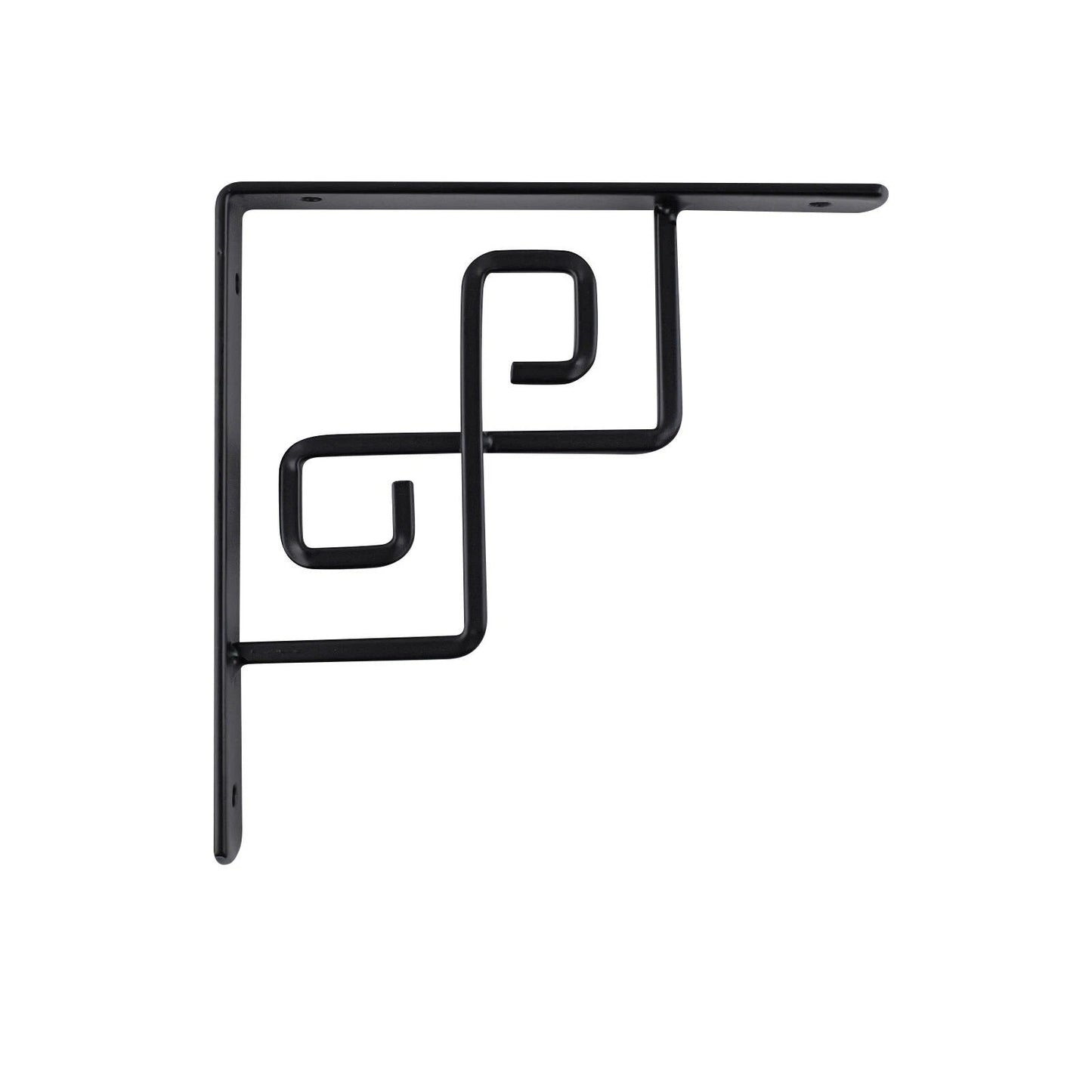 Carinya Black Square Scroll Stayed Bracket 150x150mm, Powder Coated Steel, 30kg Load Capacity