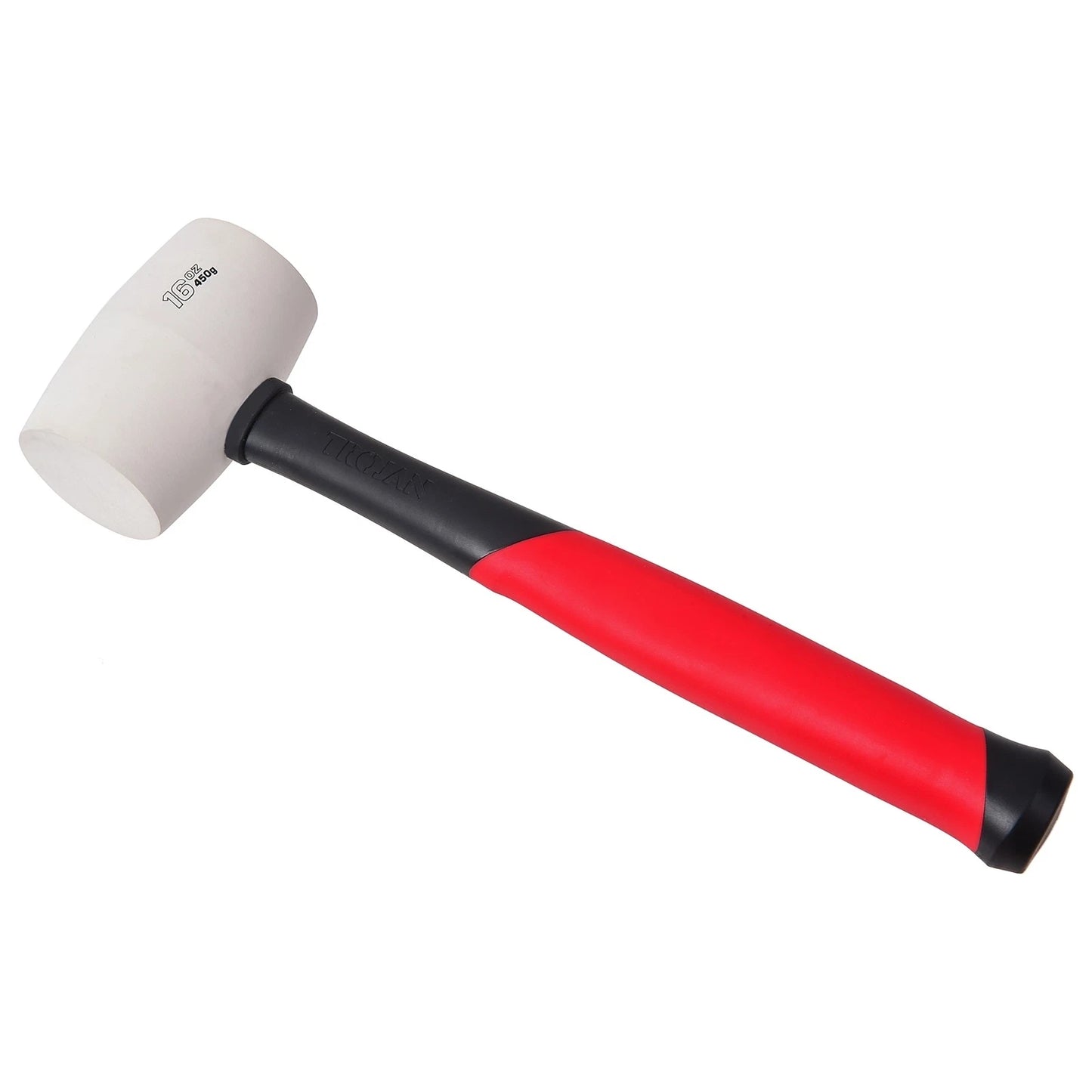 Trojan 16oz Fibreglass White Rubber Mallet with Durable Rubber Head & Lifetime Warranty