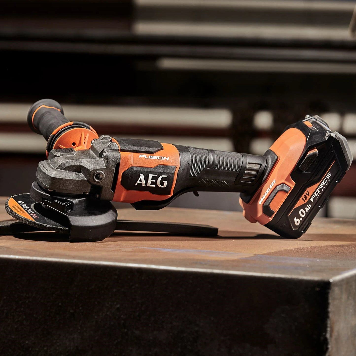 AEG 18V Fusion Angle Grinder 125mm Brushless Motor, Tool-Free Guard, Safety Features