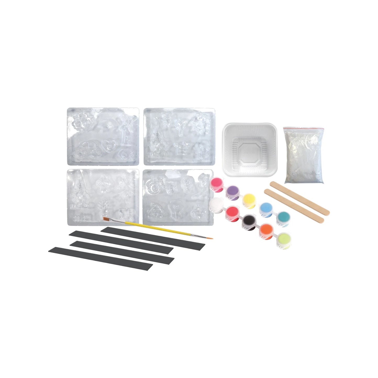 Boyle Crafty Creators Plaster Fridge Magnets Kit - 24 Moulds, Paints, Magnetic Strips