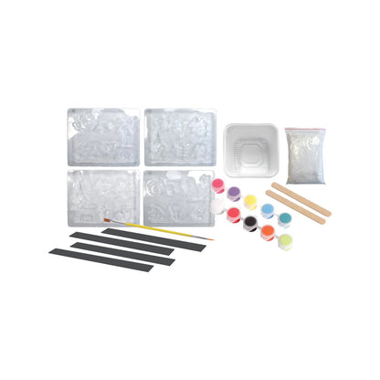 Boyle Crafty Creators Plaster Fridge Magnets Kit - 24 Moulds, Paints, Magnetic Strips