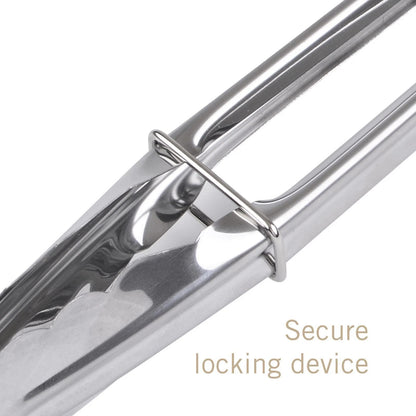 Long Lockable BBQ Tongs, 35cm Stainless Steel, Secure Grip, Dishwasher Safe
