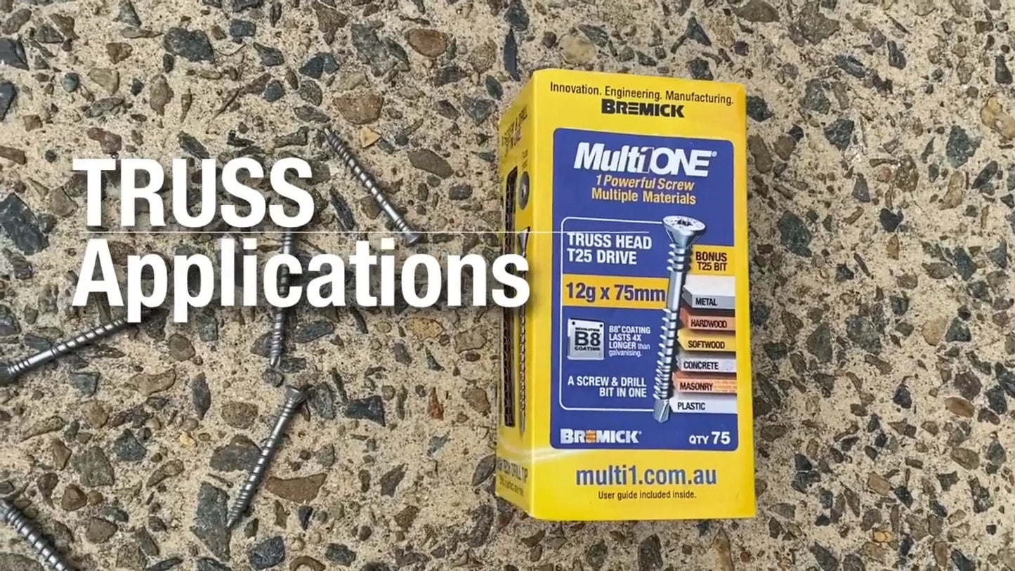 Bremick MultiONE 8g x 40mm B8 Coated Self-Drilling Screws 200 Pack