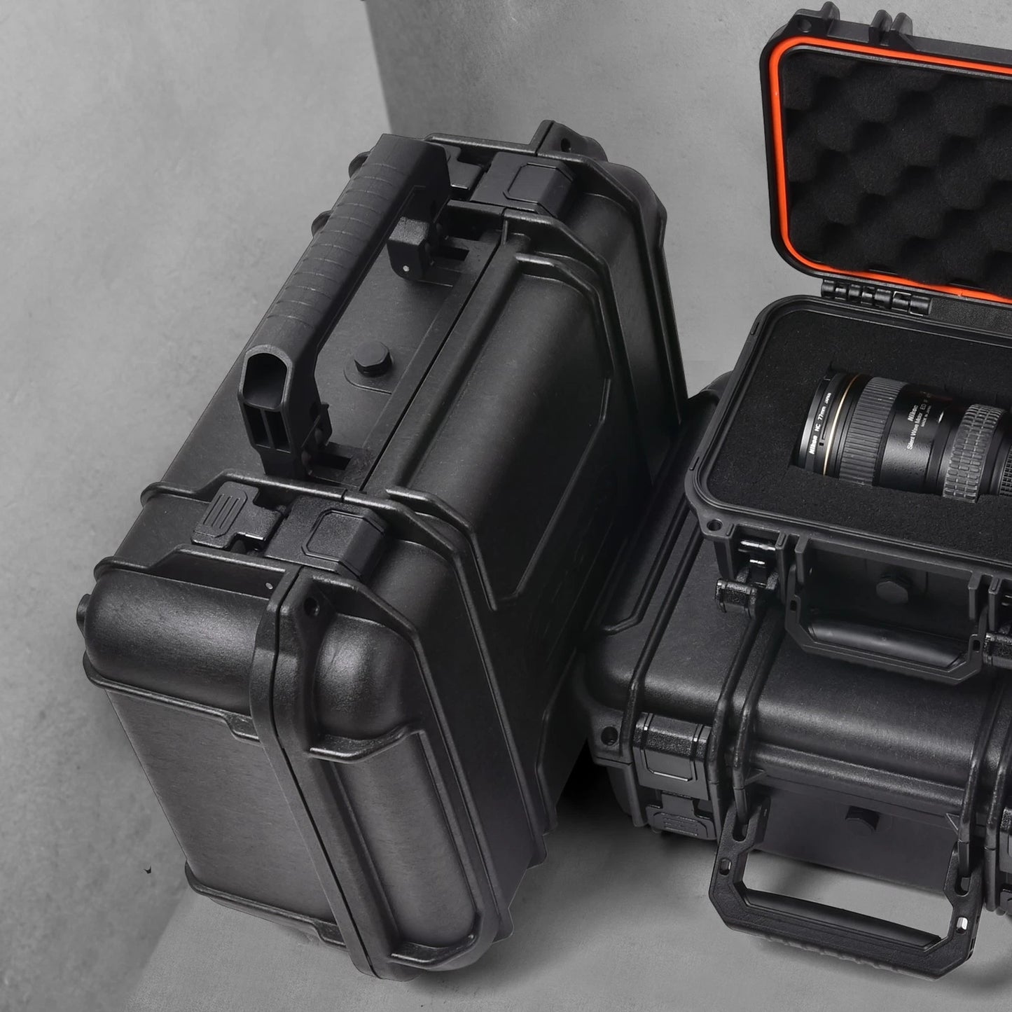Tactix Black Tough Case Large - IP65, Heavy Duty, Pressure Relief, Foam Insert