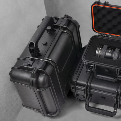 Tactix Black Tough Case Large - IP65, Heavy Duty, Pressure Relief, Foam Insert