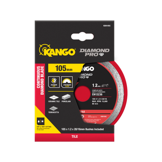 Kango 105mm Continuous Diamond Saw Blade - Smooth, Precise Cuts for Tiles & Marble