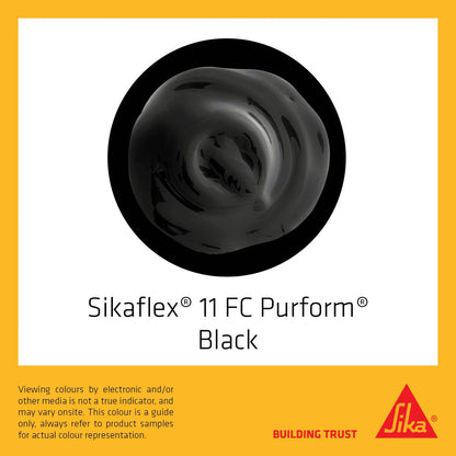 Sika Sikaflex 11FC Black 600ml Polyurethane Sealant & Adhesive, Solvent-Free, Indoor/Outdoor
